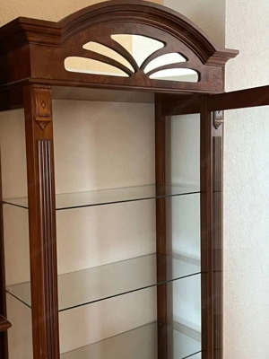 Gründerzeit Vitrine Nussbaum Stilmöbel Biedermeier Barock Schrank Louis XV Empire Nussbaum Sekretär Bild 4