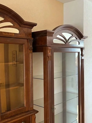 Gründerzeit Vitrine Nussbaum Stilmöbel Biedermeier Barock Schrank Louis XV Empire Nussbaum Sekretär Bild 6