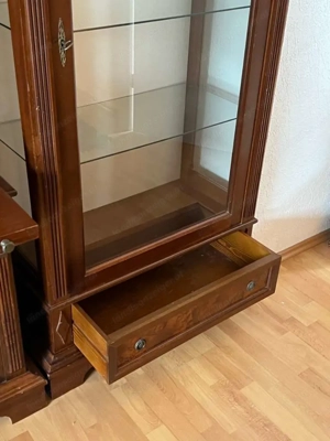 Gründerzeit Vitrine Nussbaum Stilmöbel Biedermeier Barock Schrank Louis XV Empire Nussbaum Sekretär Bild 7