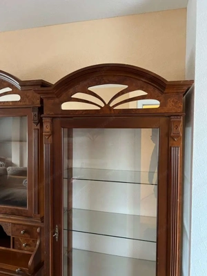 Gründerzeit Vitrine Nussbaum Stilmöbel Biedermeier Barock Schrank Louis XV Empire Nussbaum Sekretär Bild 8