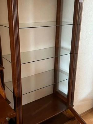 Gründerzeit Vitrine Nussbaum Stilmöbel Biedermeier Barock Schrank Louis XV Empire Nussbaum Sekretär Bild 9