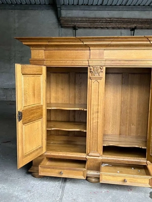 Barock Schrank Kleiderschrank Eiche Massiv Biedermeier Bauernschrank Landhaus Möbel Kasten Neupreis  Bild 8