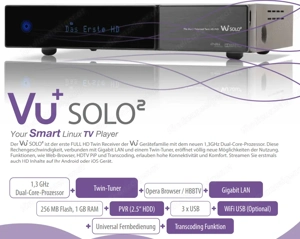 VU+ Solo  Full HD 1080p Satelliten-Empfangsreceiver - Top Zustand Bild 8