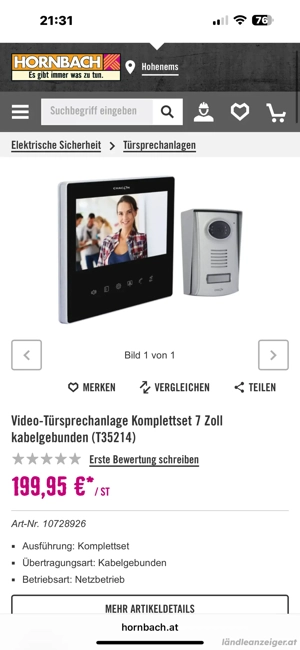 Video Türsprechanlage Komplettset 7 Zoll Bild 2