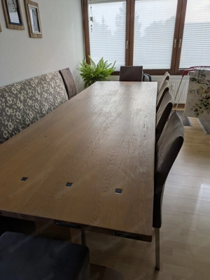 Esstisch mit Bank und 7 Stühlen Bild 2