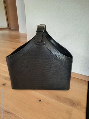 Korb Leder bezogen  Bild 2