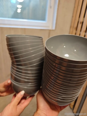 Plastikschüsseln bowls klein grau 35 Stk Bild 5