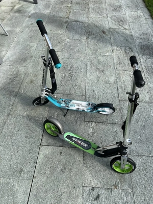 Faltbarer Aluminium Scooter Hudora grün Bild 7