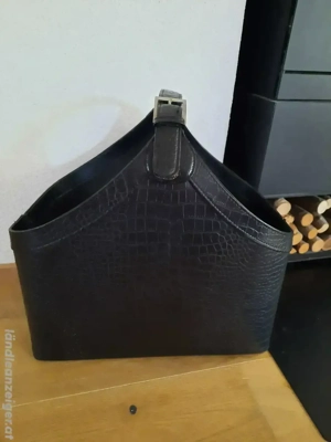 Korb Leder bezogen  Bild 3