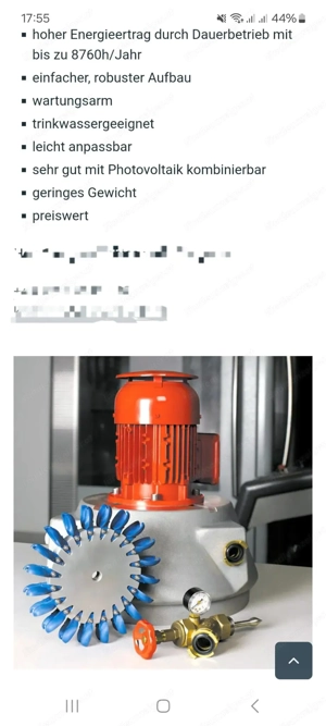 Stromerzeuger Wasserturbine Bild 7