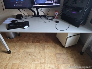Schreibtisch   Bürotisch 200x80 Höhenverstellbar mit Kabelwanne& pc halterung Bild 4