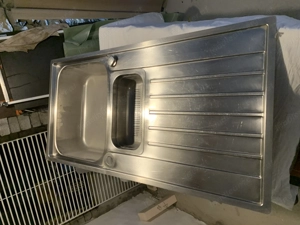 Edelstahl Spülbecken von Franke mit Abtropfbecken für Besteck Bild 2