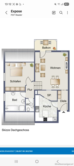 Schöne 2 Zimmerwohnung zu Verkaufen. Nur über Makler.