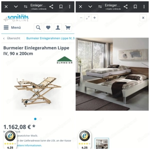 Pflegebetteinsatz inkl. einem Bettgitter 