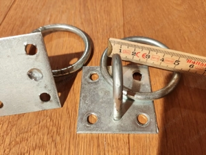 Galvanisierte Augplatte mit Ring, Wandanker, Fahrrad abschließen Bild 3