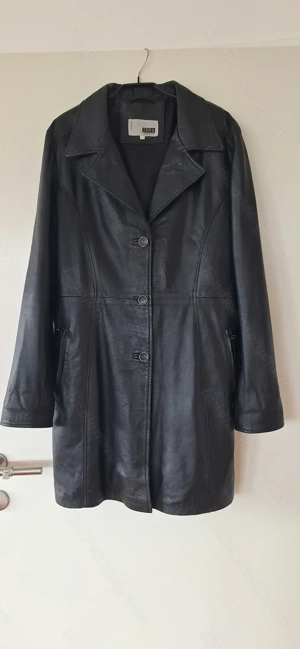 Lederjacke schwarz, lang