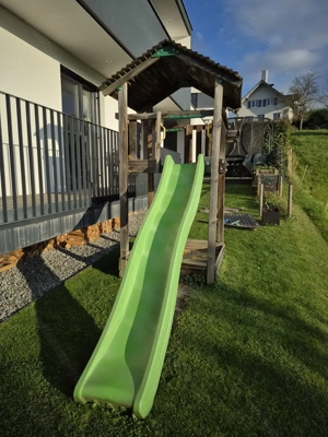 Spielturm mit Rutsche & Sandkasten   Marke Jungle Gym Bild 4