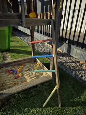 Spielturm mit Rutsche & Sandkasten   Marke Jungle Gym Bild 8