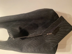 Leder Handtasche schwarz Bild 2