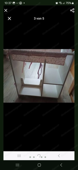 Baby Anabell Puppenwickeltisch Kleiderkasten aus Holz Bild 5