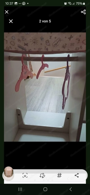 Baby Anabell Puppenwickeltisch Kleiderkasten aus Holz Bild 3