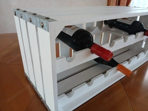 Weinregal echt Holz weiß, auch für Wandmontage , bis 14 Flaschen, NEU  anstatt 119,- nur  Euro 45,- Bild 2