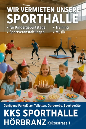 Kleine Sporthalle Veranstaltungsraum, Trainingsraum in Hörbranz ZU VERMIETEN Bild 2