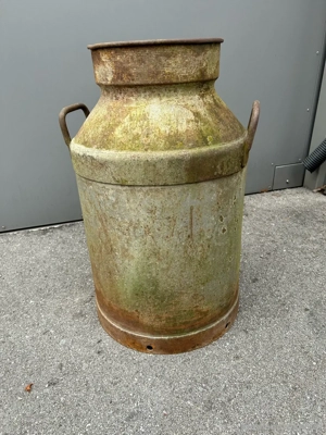 Alte Zink Milchkanne mit Henkeln