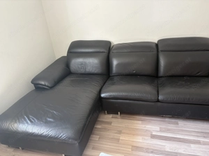 Ledercouch schwarz zum verkaufen Bild 2