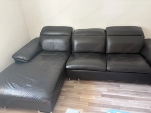 Ledercouch schwarz zum verkaufen