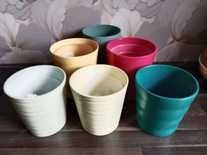 Blumentöpfe, Orchideentöpfe bunt Keramik Kunststoff  Bild 2