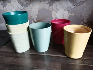 Blumentöpfe, Orchideentöpfe bunt Keramik Kunststoff  Bild 3