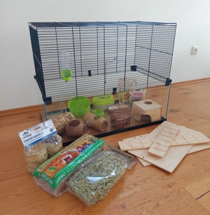 Nagerkäfig Glas 45x80x60 mit Zubehör  Bild 4
