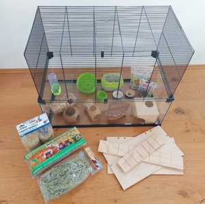 Nagerkäfig Glas 45x80x60 mit Zubehör  Bild 3