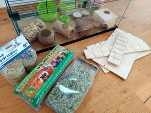 Nagerkäfig Glas 45x80x60 mit Zubehör  Bild 5