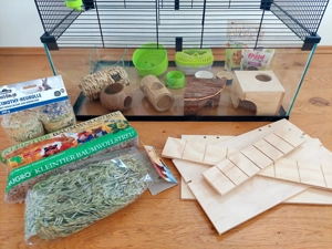 Nagerkäfig Glas 45x80x60 mit Zubehör  Bild 6