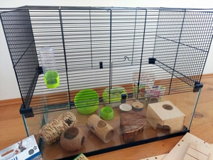 Nagerkäfig Glas 45x80x60 mit Zubehör  Bild 7