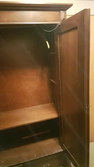 Jugendstil Schrank mit Einlegearbeiten, Kleiderstange, 2 große Schubladen, 2-türig  Bild 3