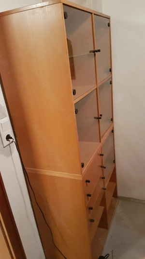 Jugendstil Schrank mit Einlegearbeiten, Kleiderstange, 2 große Schubladen, 2-türig  Bild 4