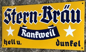 massives Emailschild Bier Brauerei Stern Bräu Rankweil gewölbt 50 cm Bild 7