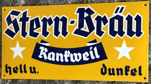 massives Emailschild Bier Brauerei Stern Bräu Rankweil gewölbt 50 cm Bild 5