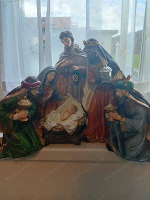 Krippe, massive schwere Ausführung, B 45 cm, Höhe 30 cm, Tiefe 25 cm. Exkl. und Ia verarbeitet Bild 2