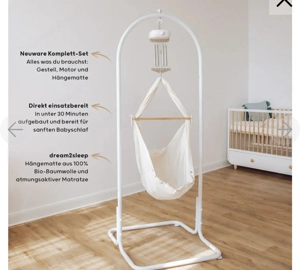 Federwiege Heia NEU für Babys mit Motor und Hängematte in beige 