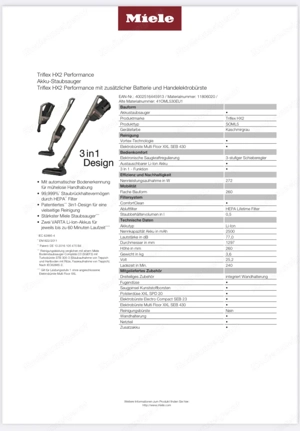 Miele Triflex HX2 Performance   kaum gebraucht, mit Restgarantie & Zusatzakku Bild 5