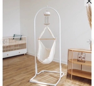 Federwiege Heia NEU für Babys mit Motor und Hängematte in beige  Bild 2