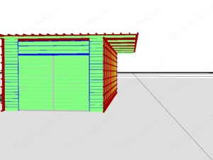 Wellblech Dach Holz Schopf Carport Bild 2