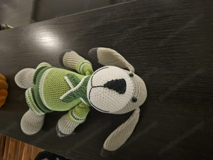 Gehäkelte Spieluhr in Grün Grau Bild 2