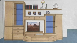 Wohnwand und Raumteiler wie neu - Carat Kernbuche Bild 4