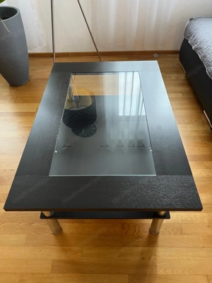 Couchtisch dunkelbraun Glas Bild 2