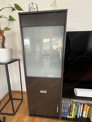 Wohnwand dunkelbraun Bild 2